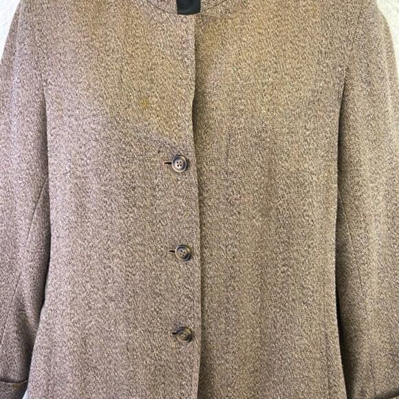 Jasper And Co. Stand Up Collar Tans Three Button Up Rolled Cuff Blazer 10 Petite - Picture 3 of 15